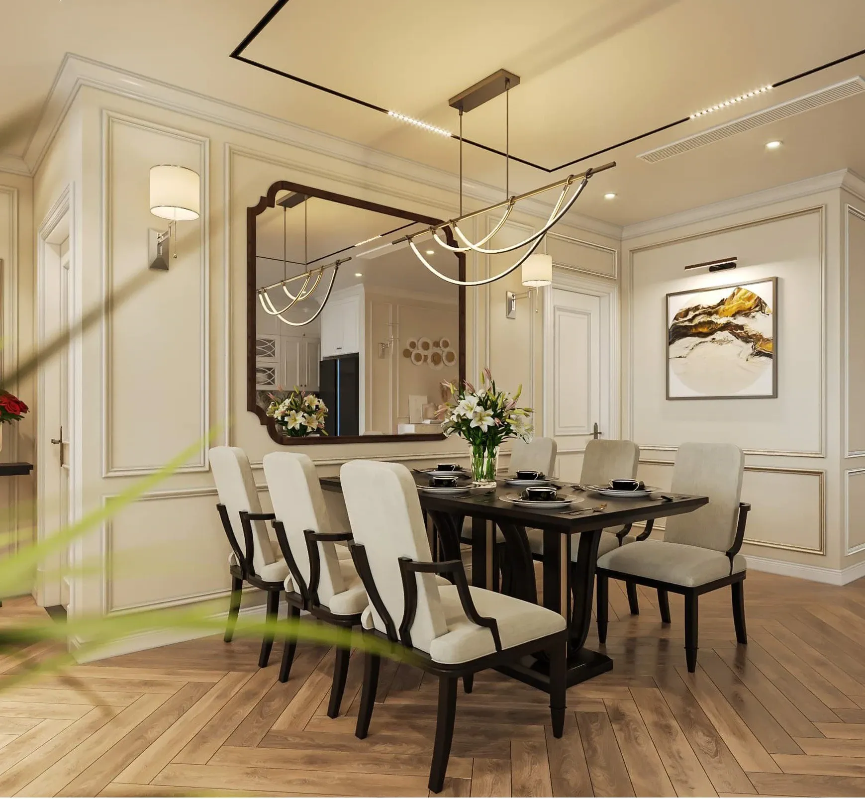 Sử dụng gương giúp căn phòng nhìn rộng hơn