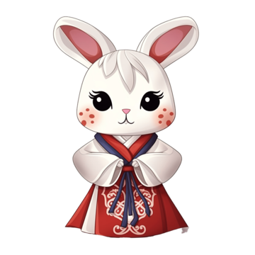 Thỏ mặc trang phục truyền thống Hàn Quốc