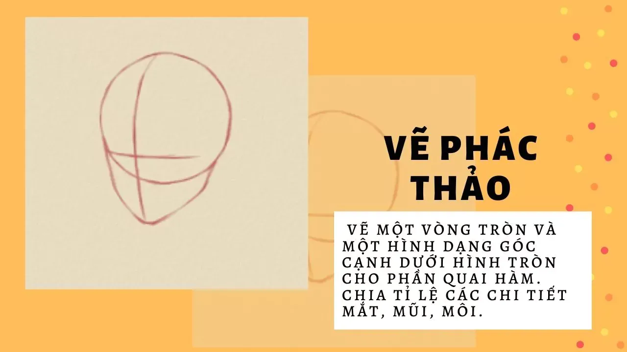Thực hiện phác thảo khuôn mặt trong cách vẽ nhân vật truyện tranh nam
