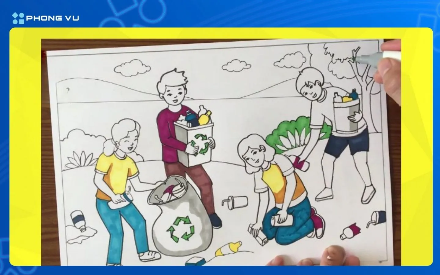 Tô màu và hoàn thiện các chi tiết nhỏ để bức tranh sinh động