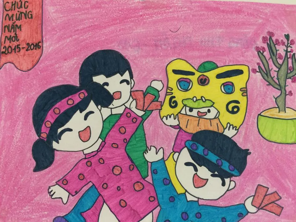 Tôn vinh truyền thống dân tộc qua những bức ảnh vẽ tranh ngày tết đầy tình cảm