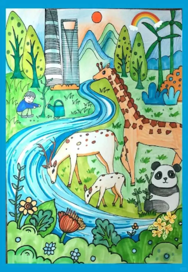 Tổng hợp các mẫu tranh vẽ bảo vệ động vật sáng tạo của học sinh