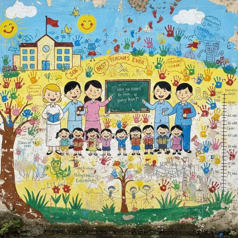 Tổng hợp những ý tưởng vẽ tranh về thầy cô và mái trường hay nhất năm nay
