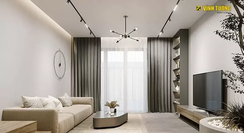 Trần thạch cao phẳng cho phòng khách