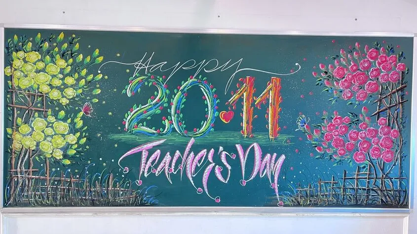 Mẫu bảng tri ân mang phong cách phấn tiên đa sắc thái