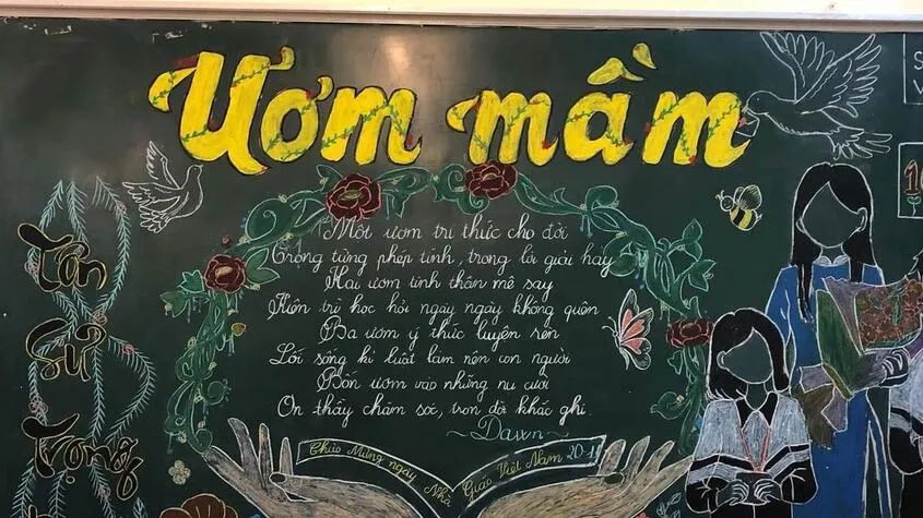 Mẫu trang trí sử dụng phong cách Chalk Art chuyên nghiệp