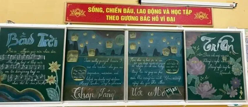 Mẫu trang trí đơn giản nhưng cực kỳ cuốn hút nhờ màu sắc