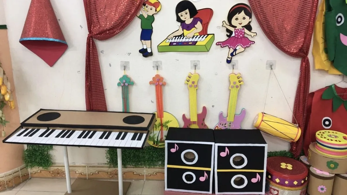 Trang trí góc âm nhạc với chủ đề ca hát và vũ đạo