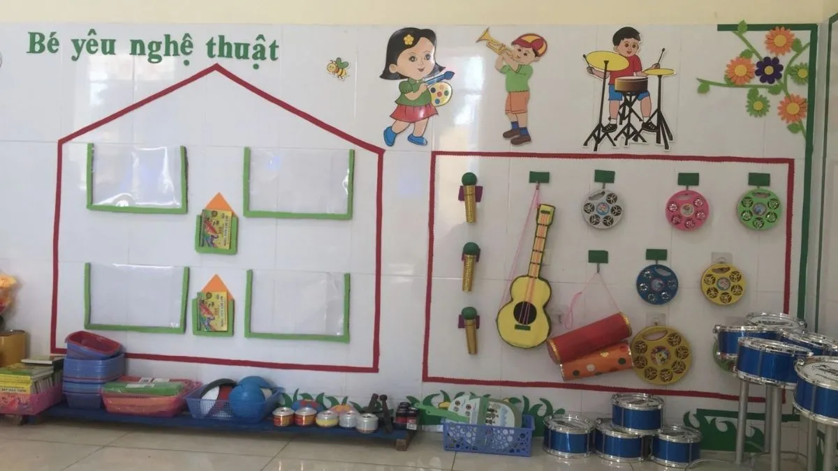 Góc âm nhạc mở với hệ thống nhạc cụ dân tộc và hiện đại