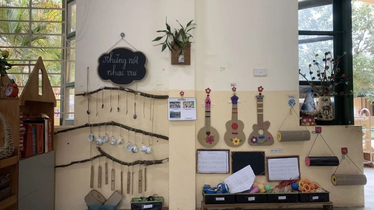 Trang trí góc âm nhạc với các biểu tượng khóa Sol và khóa Fa