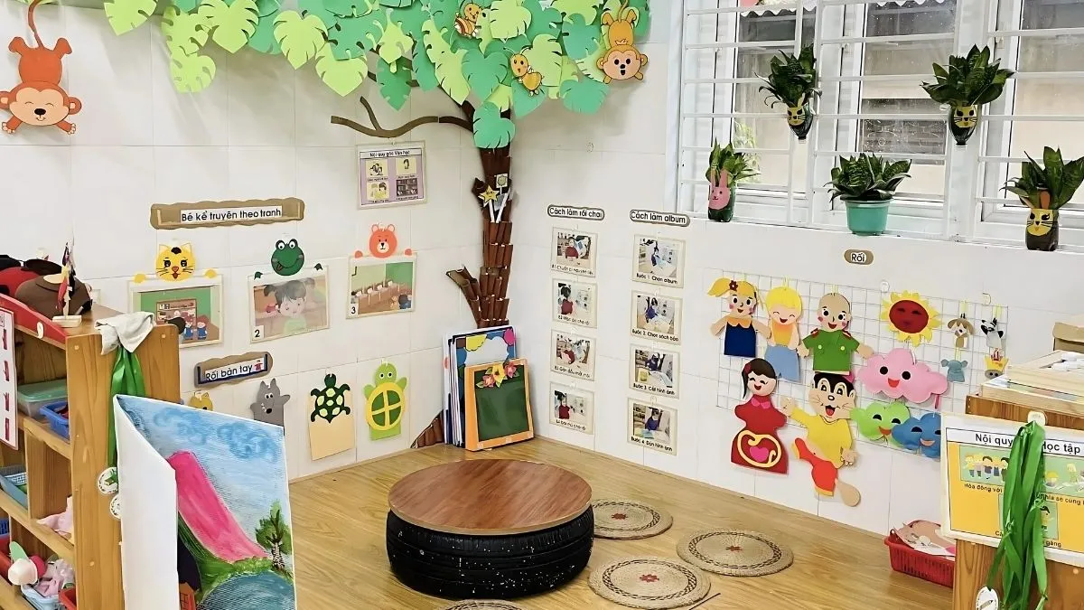 Trang trí góc âm nhạc bằng các họa tiết cây cỏ thiên nhiên