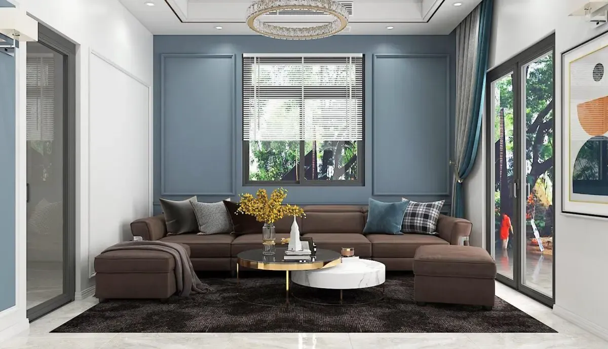 Gam màu nâu hòa cùng màu xanh ấn tượng