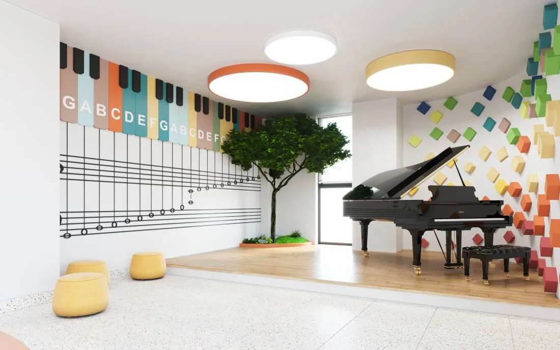 Trang trí phòng âm nhạc mầm non