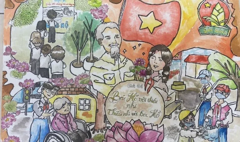 Tranh 30/4 chủ đề Bác Hồ