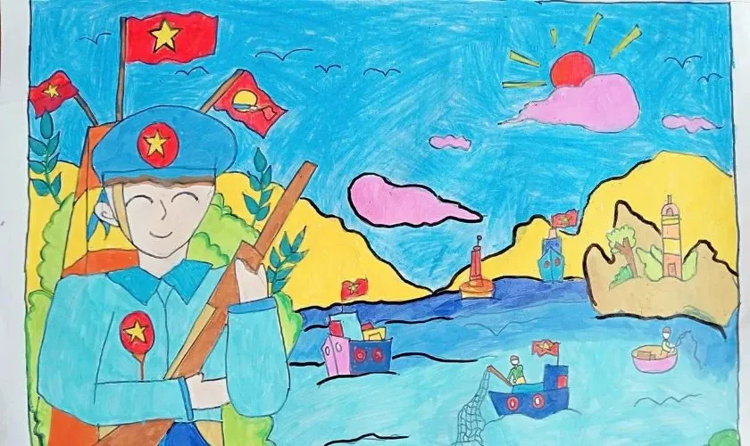 Tranh 30/4 chủ đề biển đảo