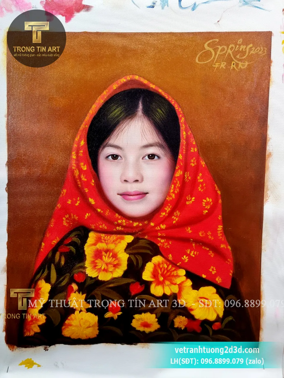 Tranh chân dung sơn dầu vẽ tay tinh tế làm quà tặng kỷ niệm tình yêu