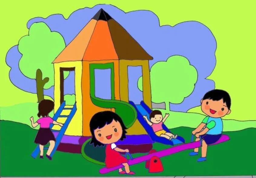 Tranh chủ đề trường mầm non 22