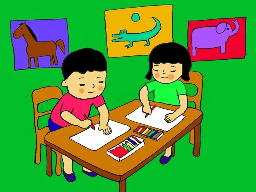 Tranh chủ đề trường mầm non 24