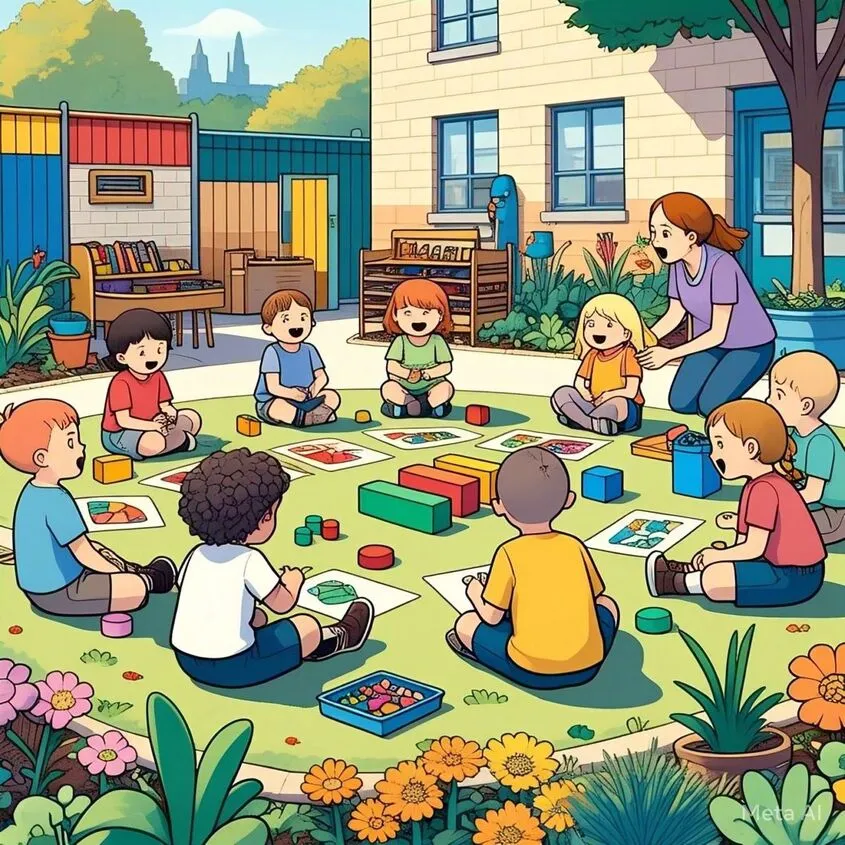 Tranh chủ đề trường mầm non 33