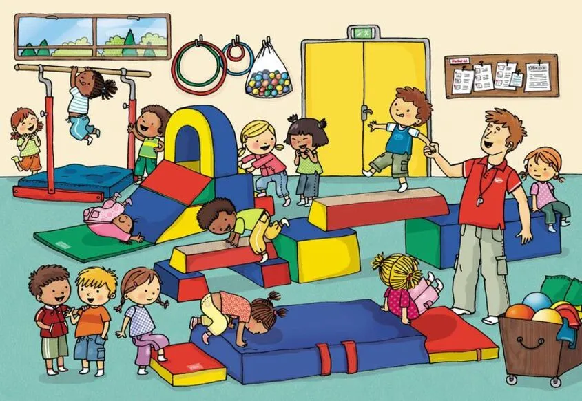 Tranh chủ đề trường mầm non 38