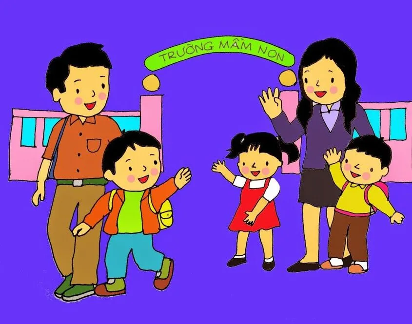 Tranh chủ đề trường mầm non 10