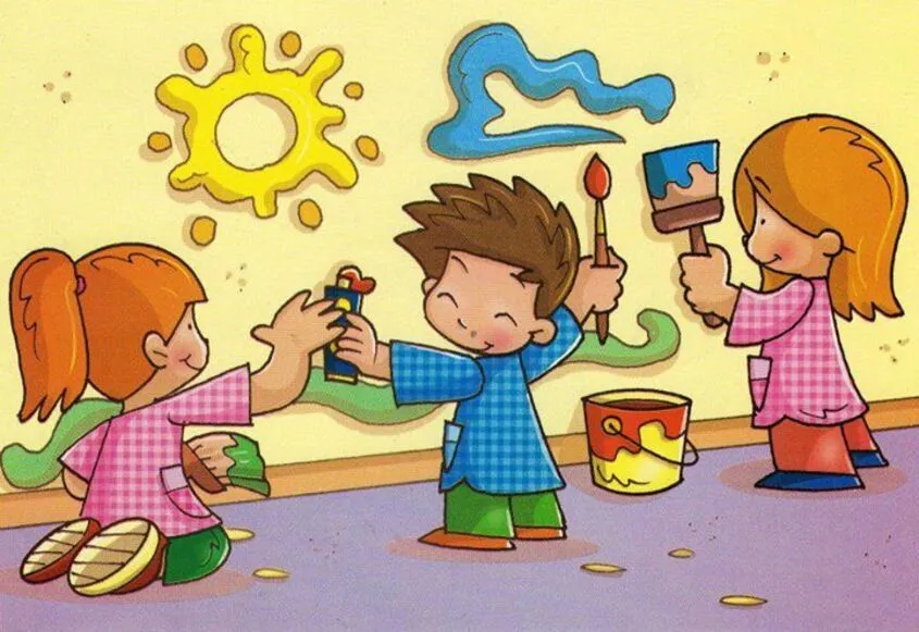 Tranh chủ đề trường mầm non 44