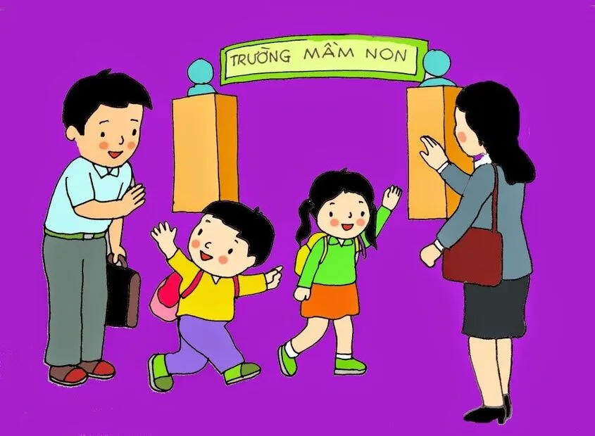 Tranh chủ đề trường mầm non 9