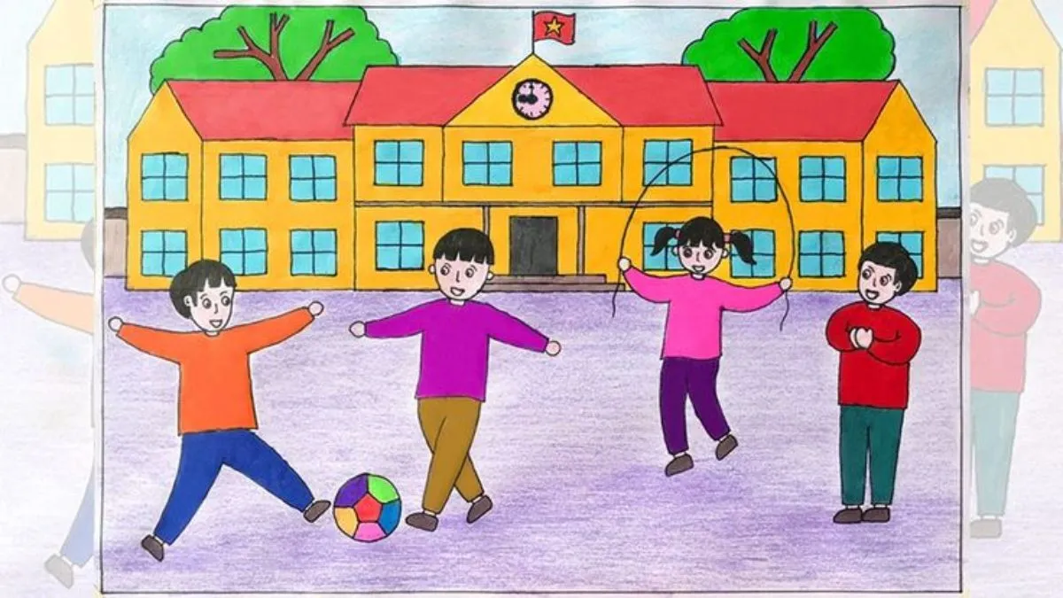 tranh đẹp dễ vẽ mẫu số 2 với nhiều cửa sổ đón nắng