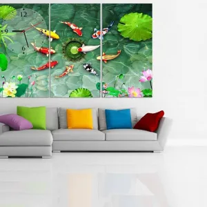 Tranh Đồng Hồ Cửu Ngư Quần Hội 1