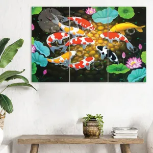 Tranh Đồng Hồ Cửu Ngư Quần Hội 2