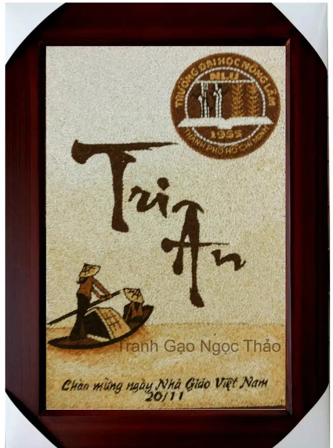 Tranh gạo tri ân thầy cô là sáng tác tuyệt vời đề cao tình cảm biết ơn