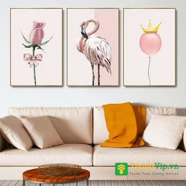 Tranh hạc hoa hồng cho người mệnh Thủy