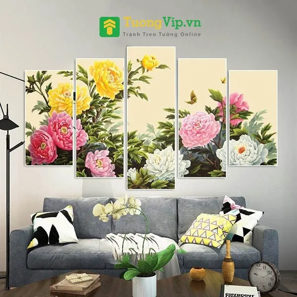 Tranh hoa mẫu đơn cho người mệnh Thủy