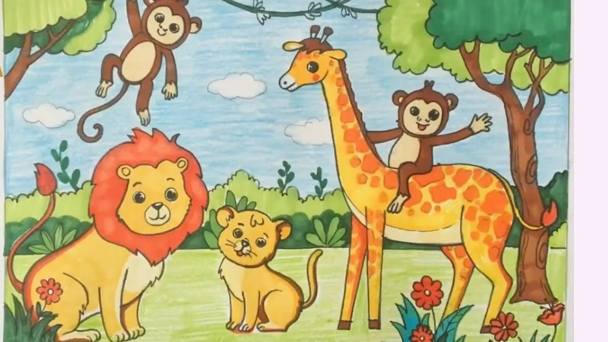 Tranh mẫu 3: Bảo vệ môi trường động vật hoang dã