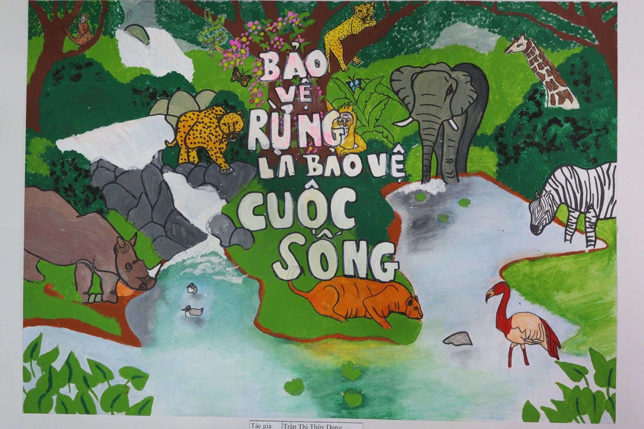 Tranh mẫu 4: Bảo vệ môi trường động vật hoang dã