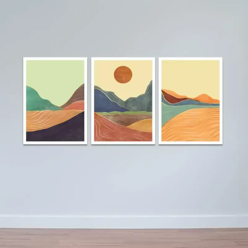 Tranh màu nước tối giản mang nét hiện đại thanh lịch cho không gian sống đô thị.