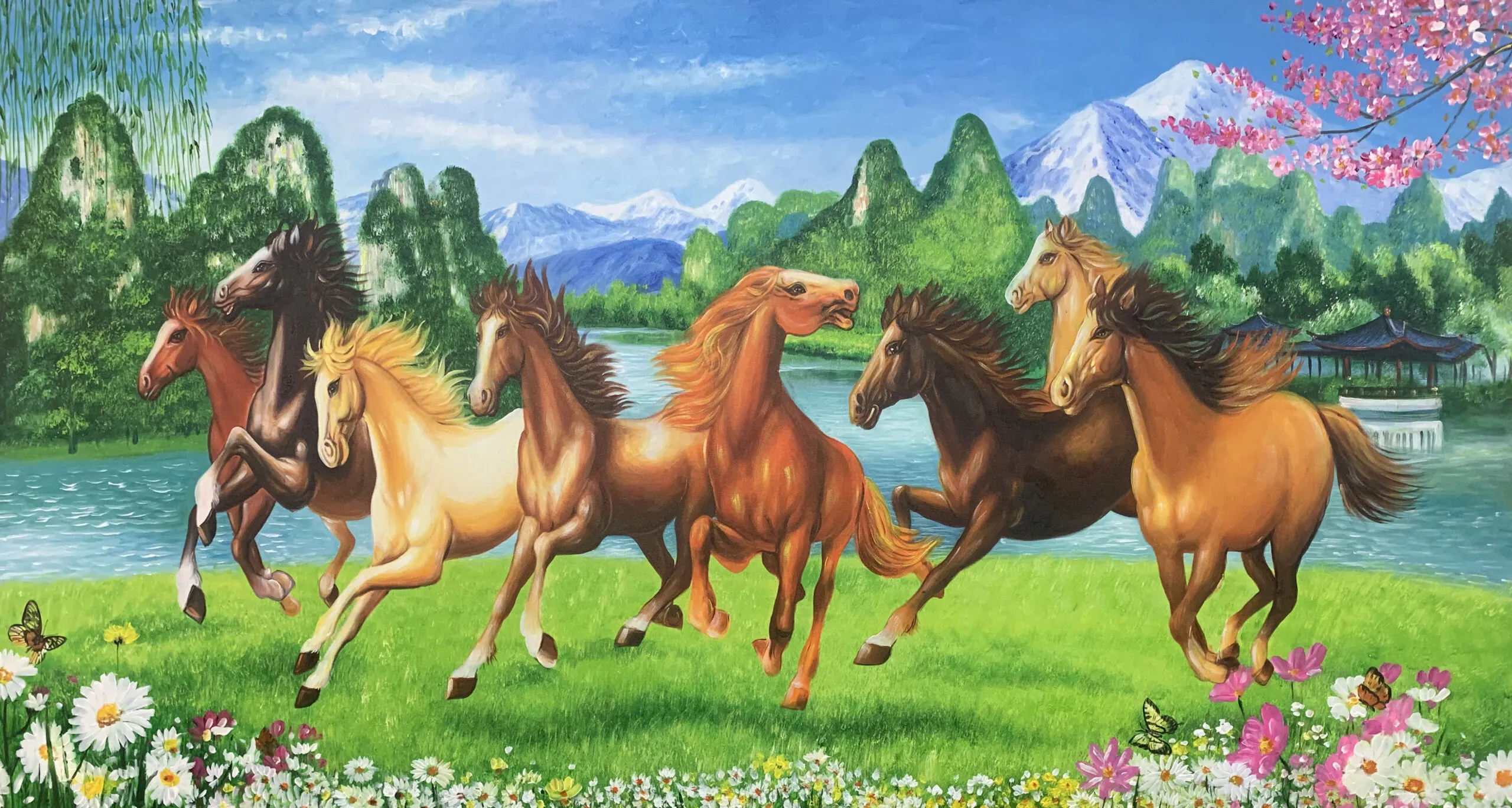 Tranh sơn dầu mã đáo thành công