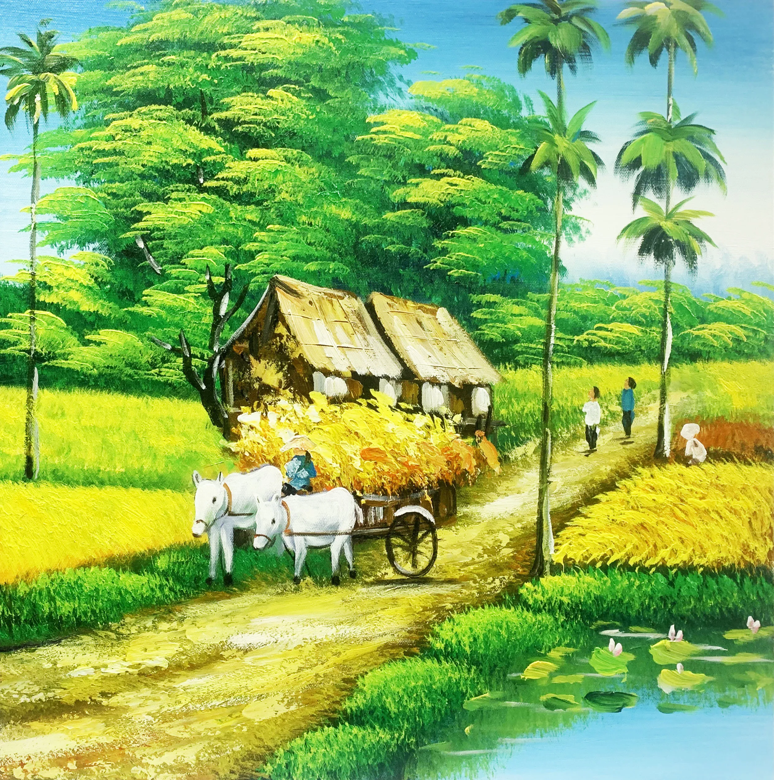 Tranh sơn dầu Mùa vàng bồi thu