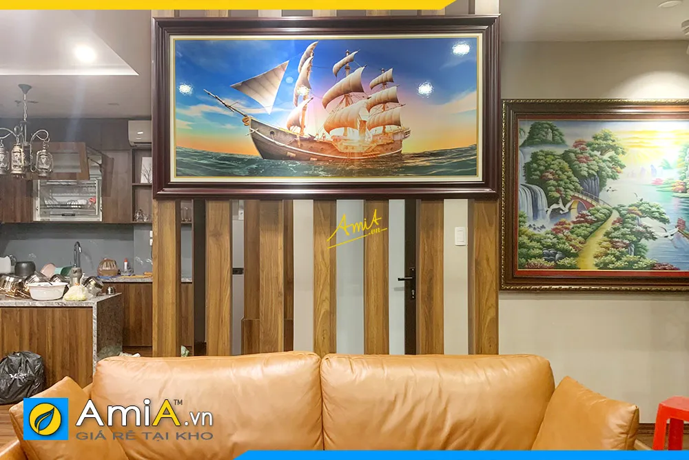 Tranh thuận buồm xuôi gió treo tường phòng khách hiện đại AmiA 1988