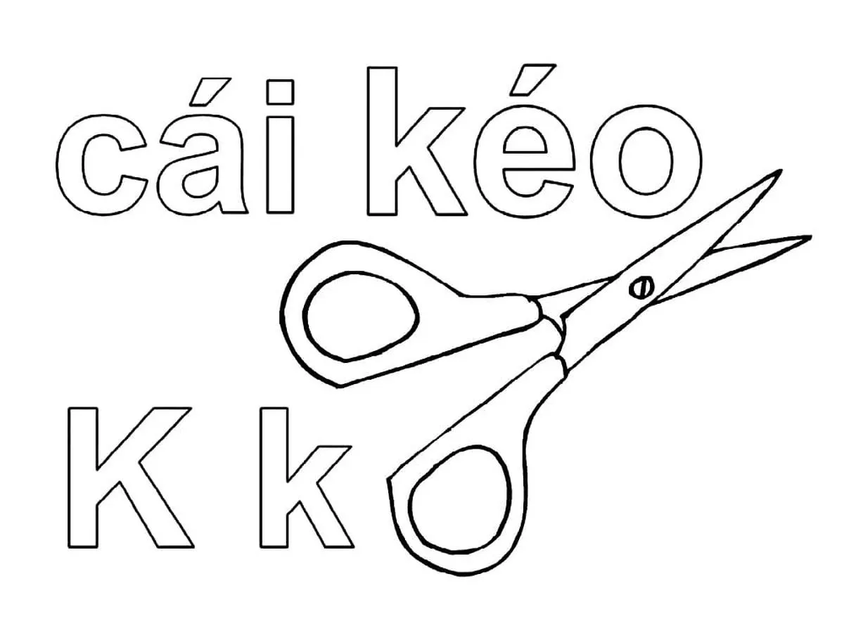 Tranh tÃ´ mÃ u chá»¯ cÃ¡i K