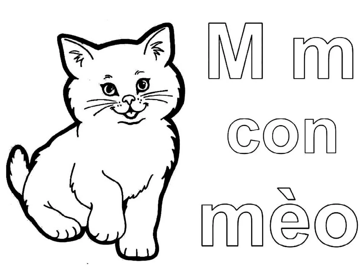 Tranh tÃ´ mÃ u chá»¯ cÃ¡i M