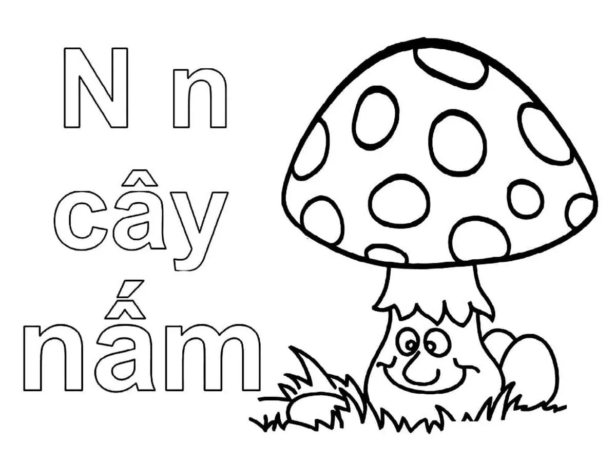 Tranh tÃ´ mÃ u chá»¯ cÃ¡i N