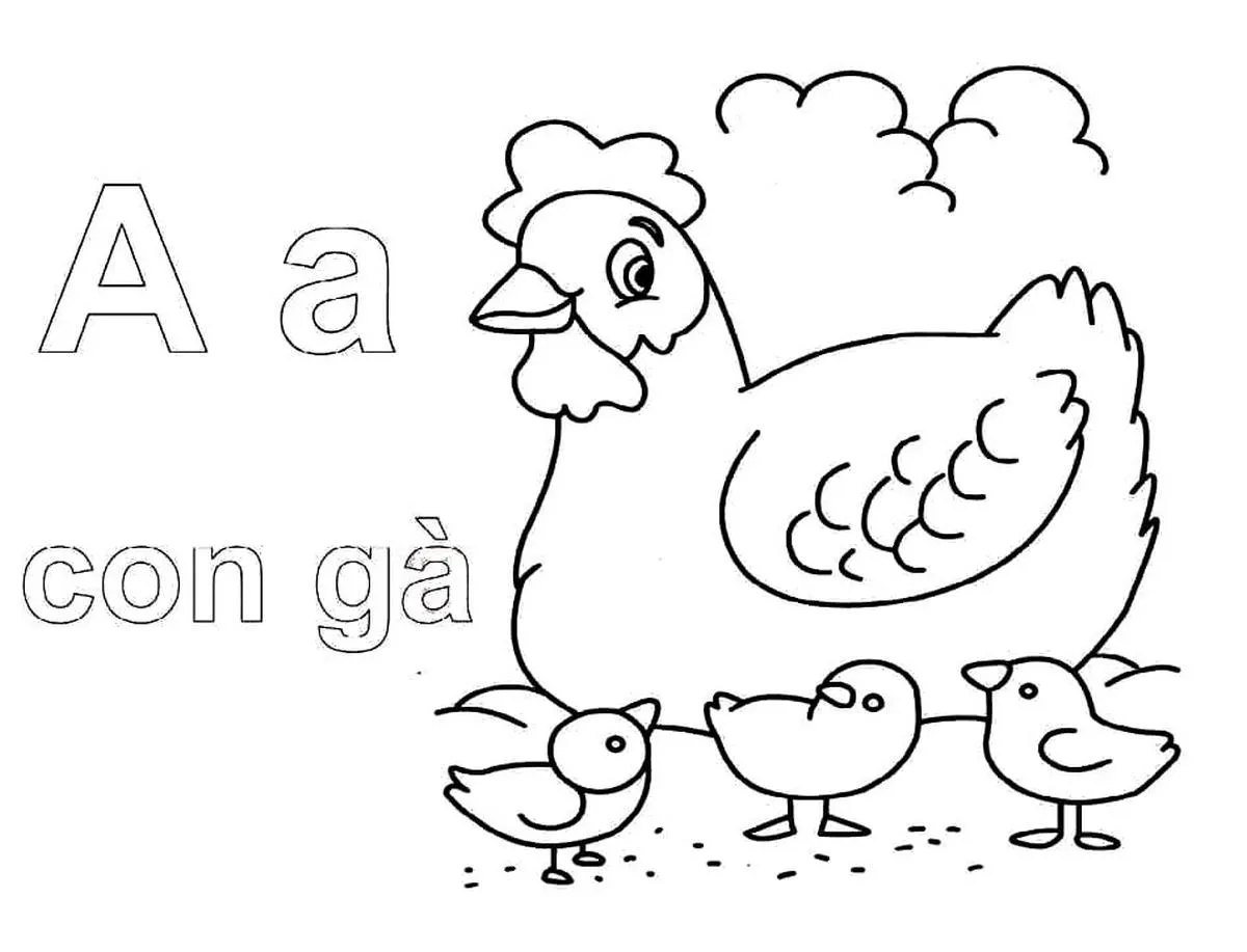 Tranh tÃ´ mÃ u chá»¯ cÃ¡i A