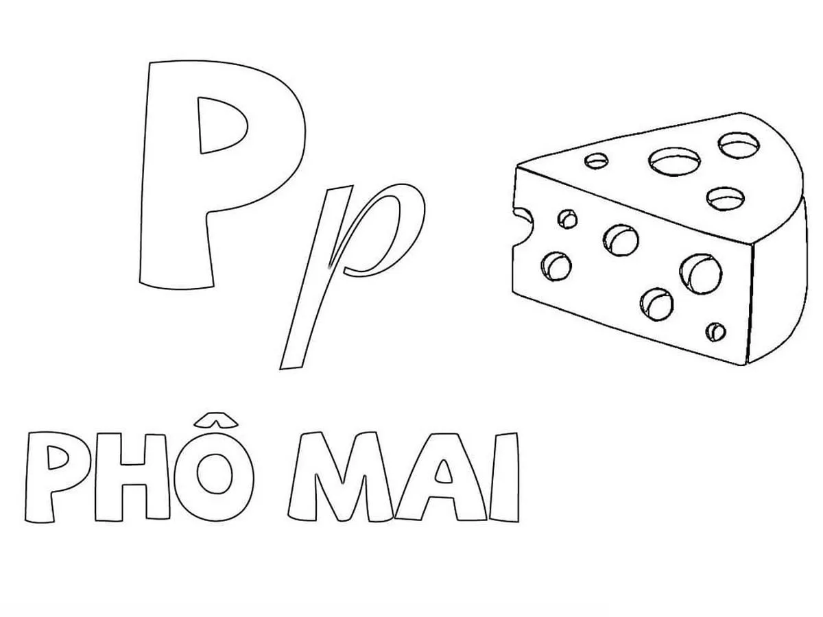 Tranh tÃ´ mÃ u chá»¯ cÃ¡i P