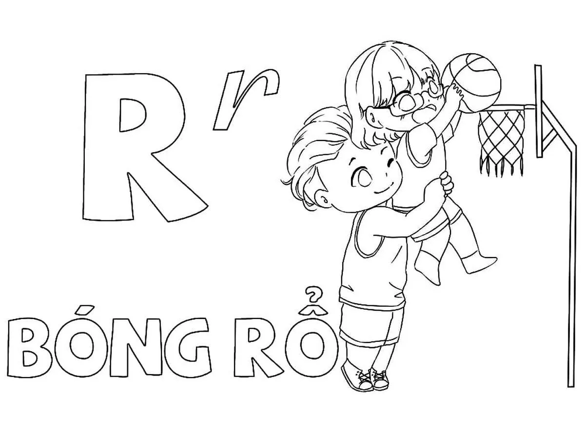 Tranh tÃ´ mÃ u chá»¯ cÃ¡i R