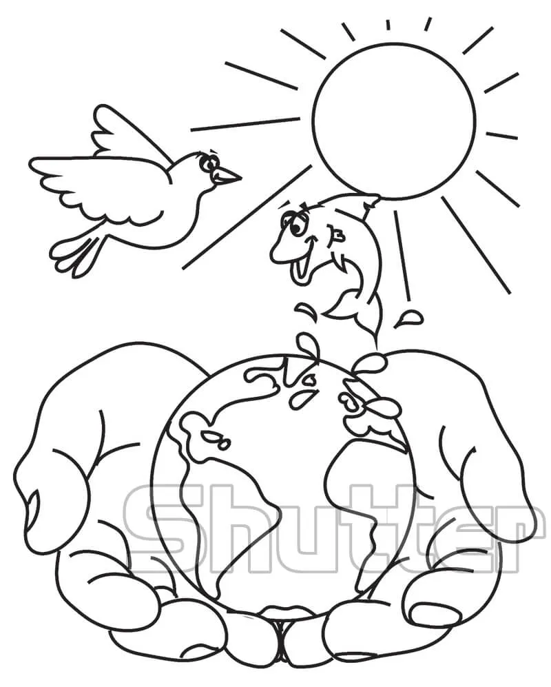 Tranh tô màu bảo vệ môi trường giúp bé hiểu về quy trình tái chế