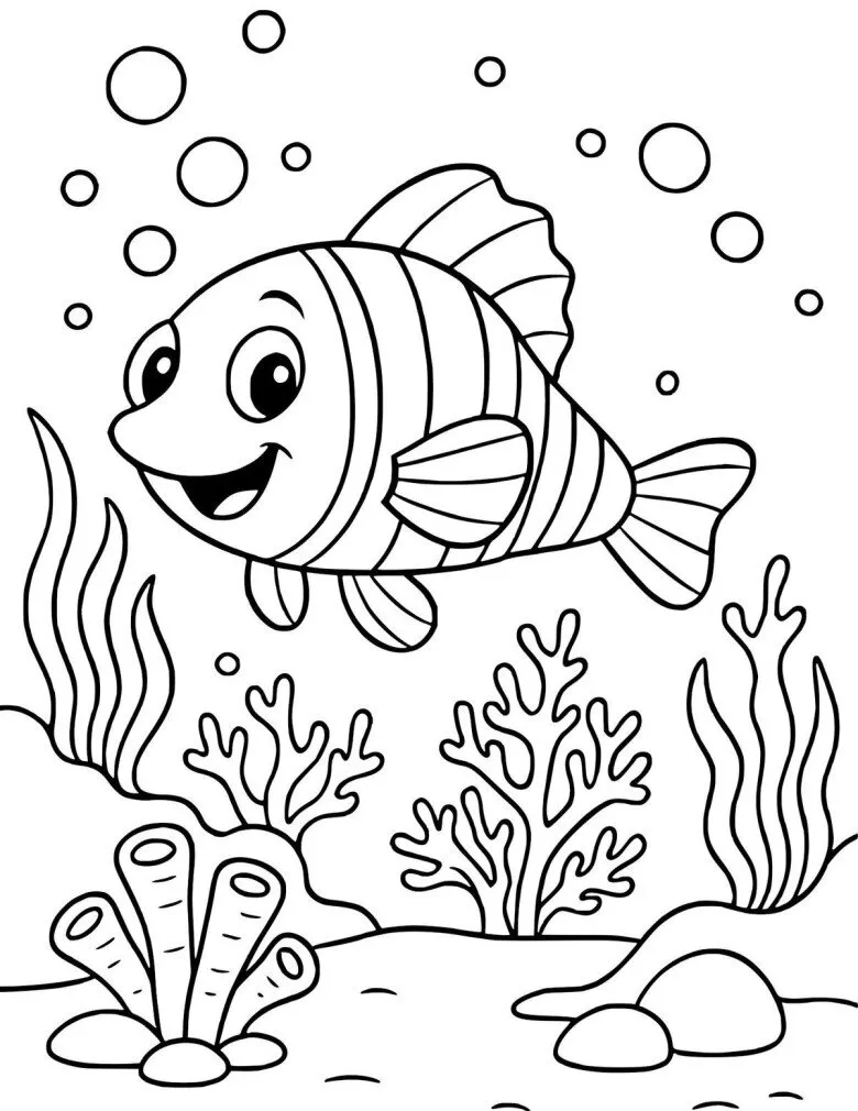 Tranh tô màu biển cả, dạy bé hiểu về sinh vật sống dưới biển - 11