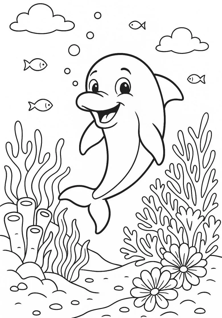 Tranh tô màu biển cả, dạy bé hiểu về sinh vật sống dưới biển - 12