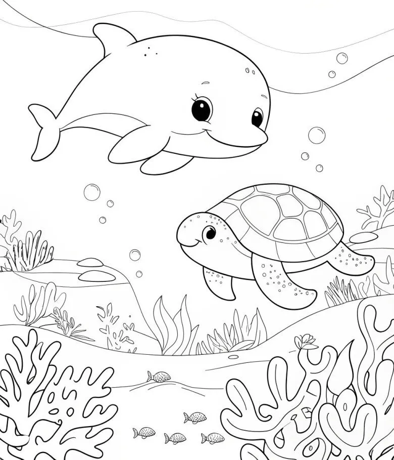 Tranh tô màu biển cả, dạy bé hiểu về sinh vật sống dưới biển - 13