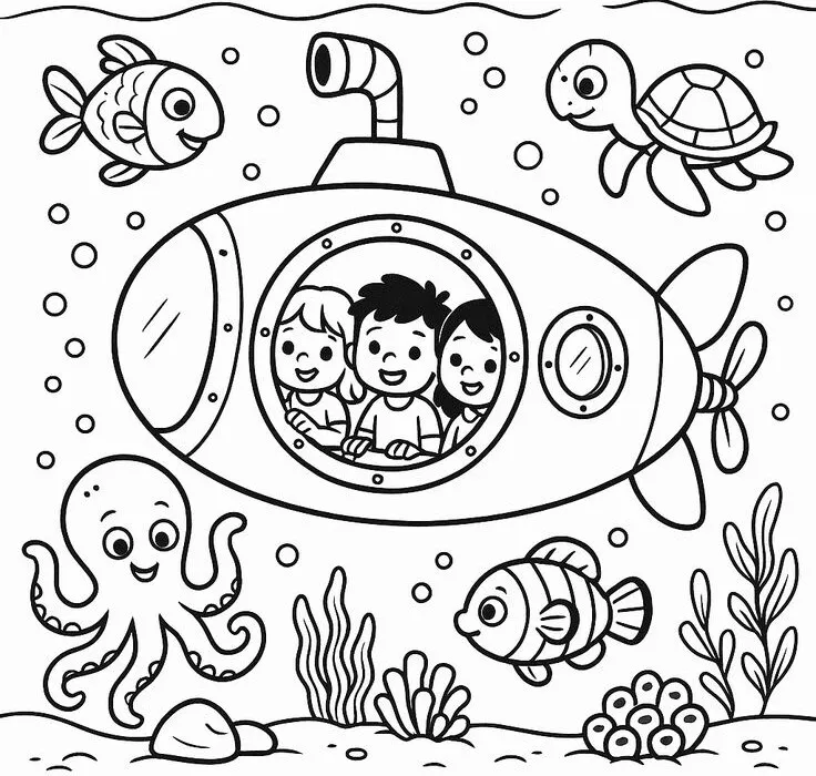 Tranh tô màu biển cả, dạy bé hiểu về sinh vật sống dưới biển - 2